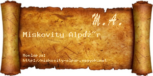 Miskovity Alpár névjegykártya